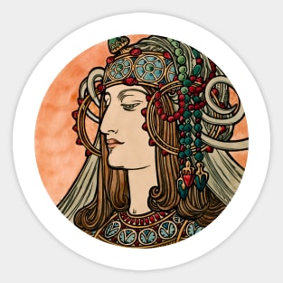 Vintage portrait art Sticker